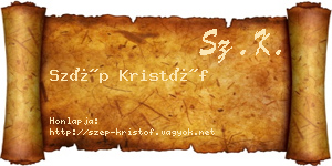 Szép Kristóf névjegykártya