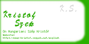 kristof szep business card